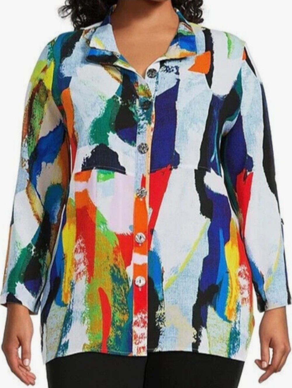 Ali Miles Abstract Art Blouse 2X
